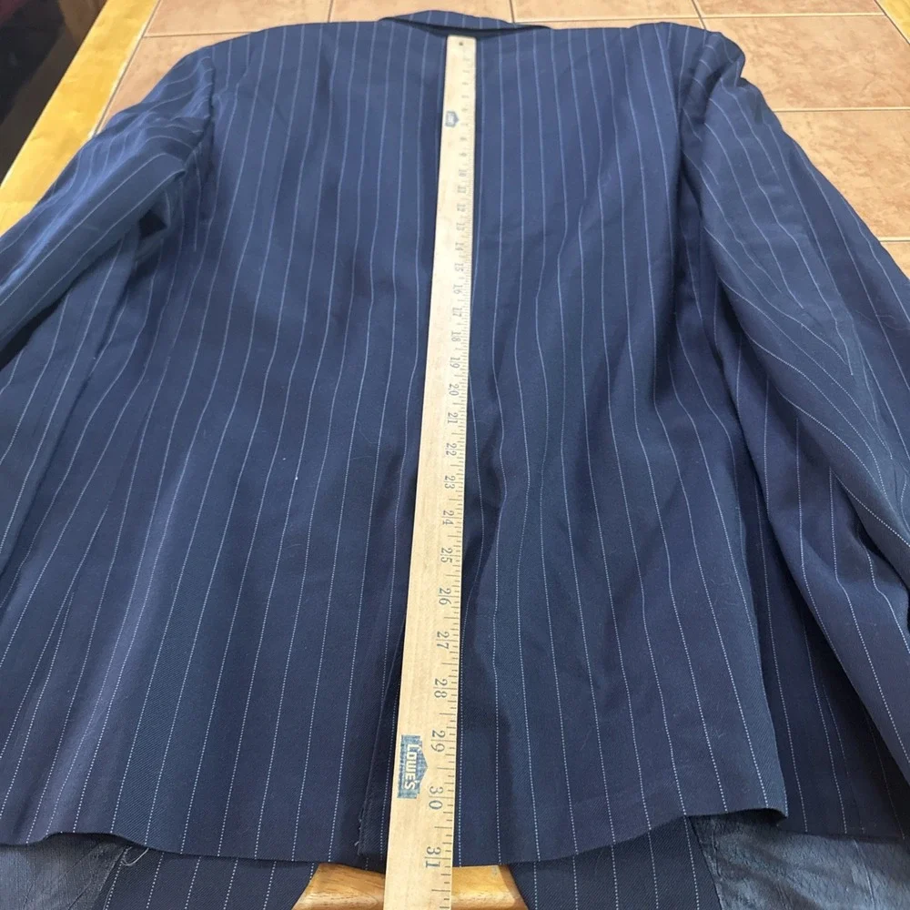 Towncraft Plus Men's Suit Sz 44R Blue Pinstripe Pants‎ 42 x 30 USA Union Made